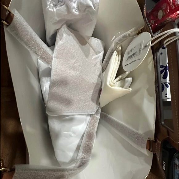 STAUD Tan Leather Tote Bag - Picture 5 of 11